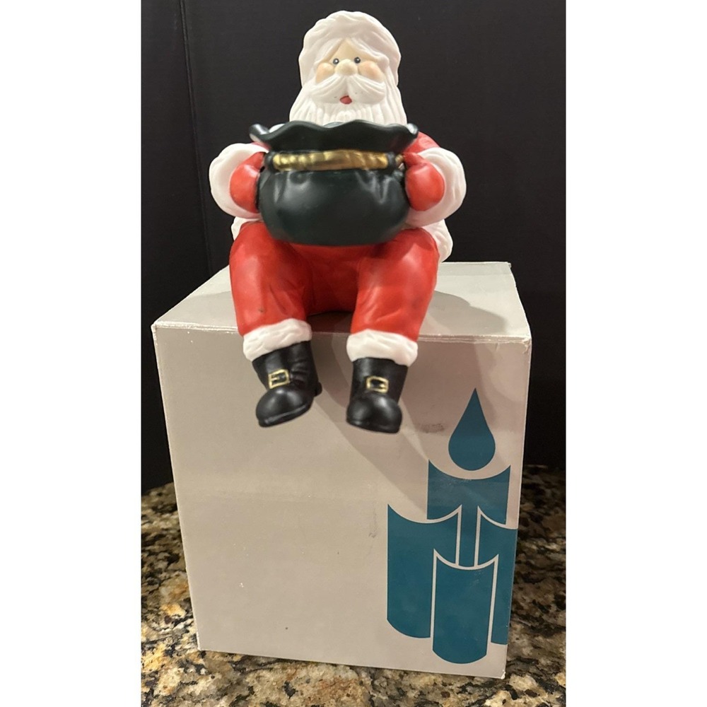 Partylite P0183 Santa Votive Candle Holder Shelf Sitter Holiday Christmas Box